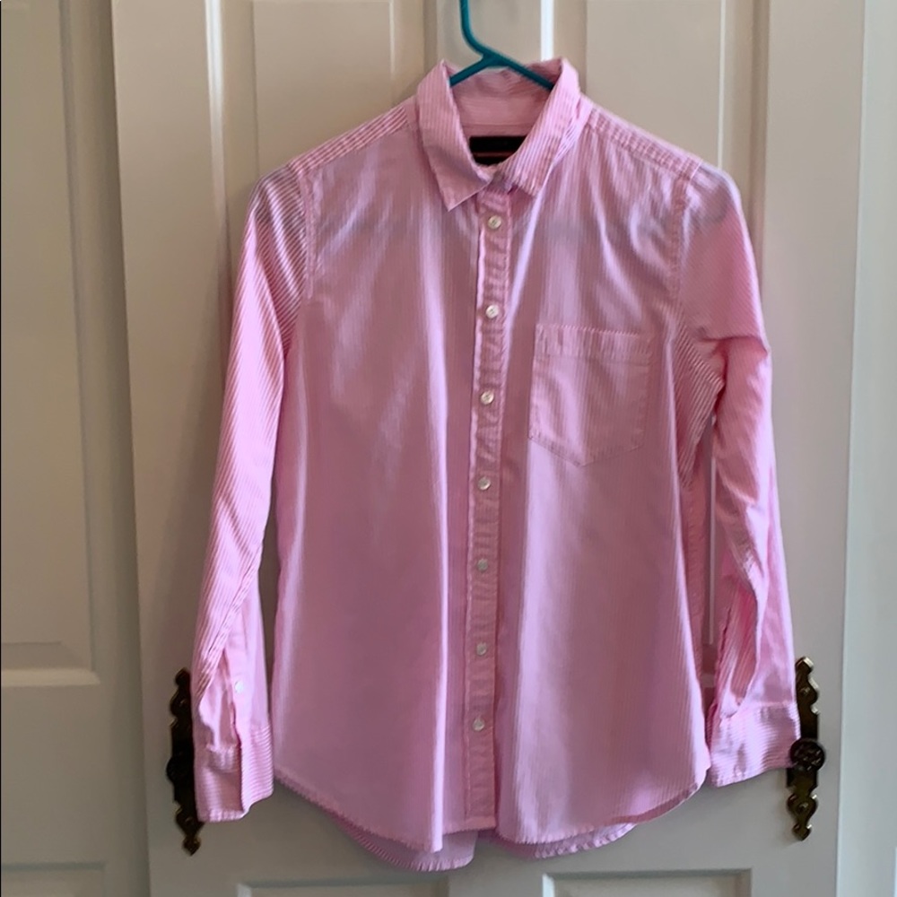 J. Crew Pink Long Sleeve Fitted Button Down Shirt